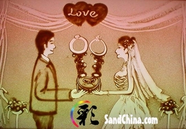 圣彩创意沙画主播照片