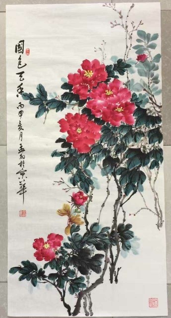 国画牡丹孟老师的主播照片