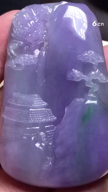 紫罗兰山水牌，紫色鲜艳，见光不