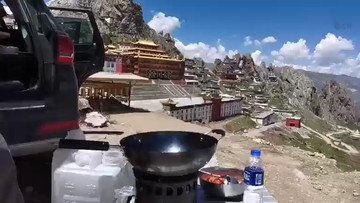 藏区山顶做饭