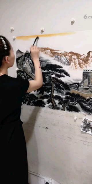 定制小六尺长城作品染色进行🤗