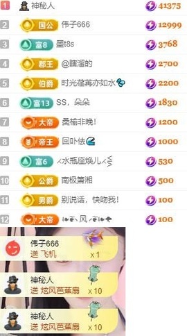 朵朵求百元榜主播照片