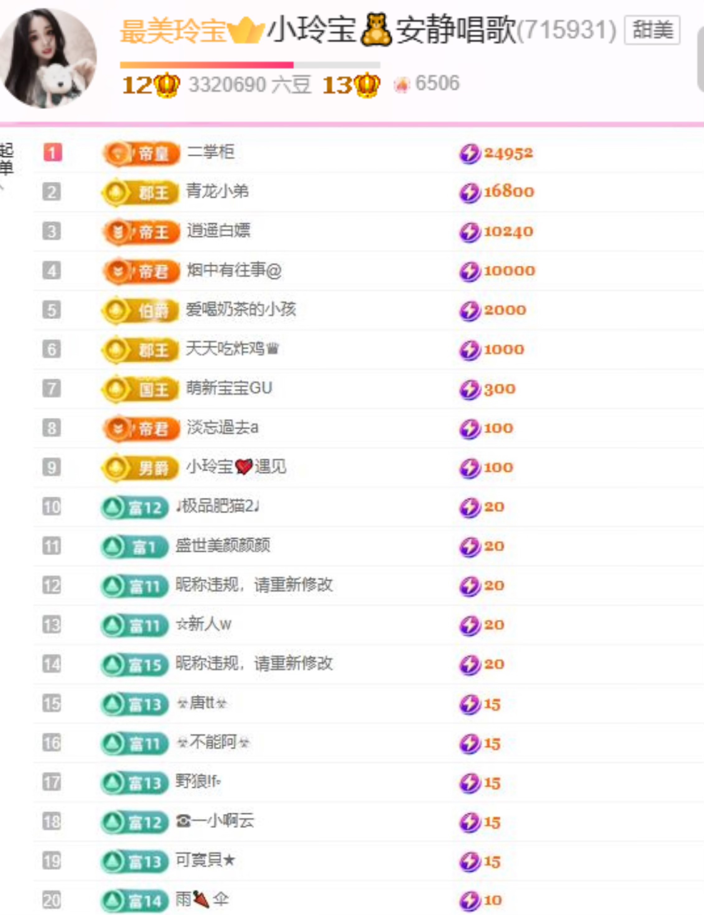小玲寶??安靜唱歌主播圖片