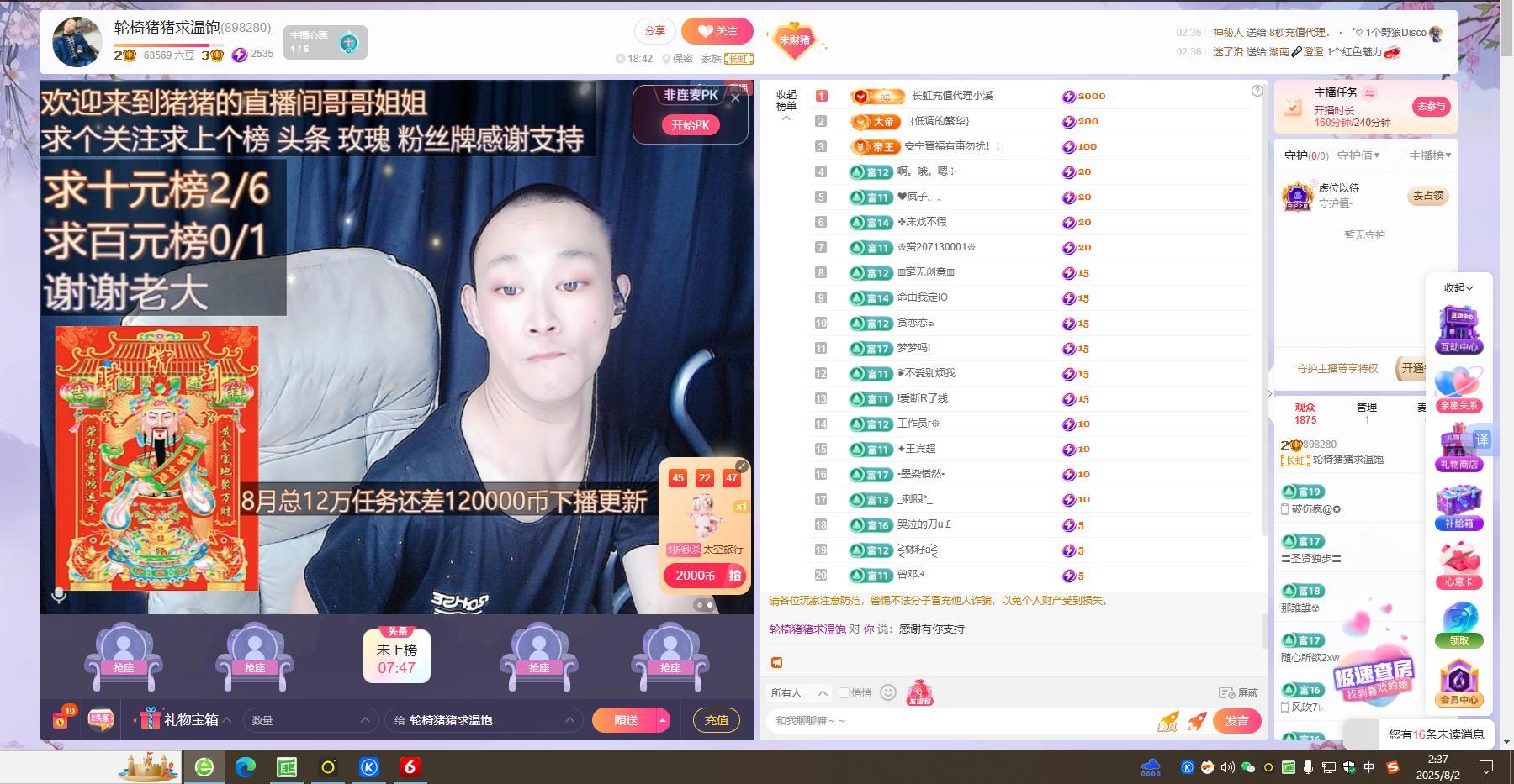 轮椅猪猪求温饱的主播照片