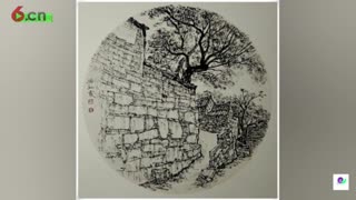 画说青州，孙红霞焦墨古村系列写生作品