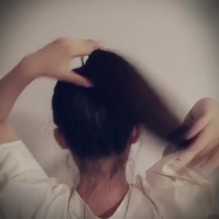 两根皮筋做韩式花苞头