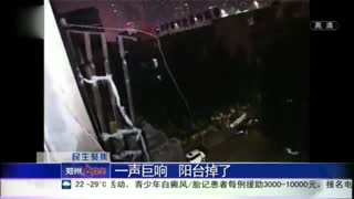 郑州居民家阳台被大风“刮掉” 建成未满30年