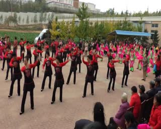 红红的中国广场舞-重阳节养老院慰问汇演-庄河暖水秧歌队