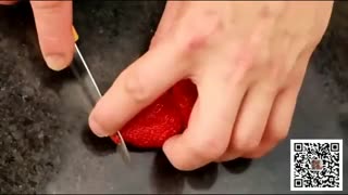 草莓制作玫瑰教程